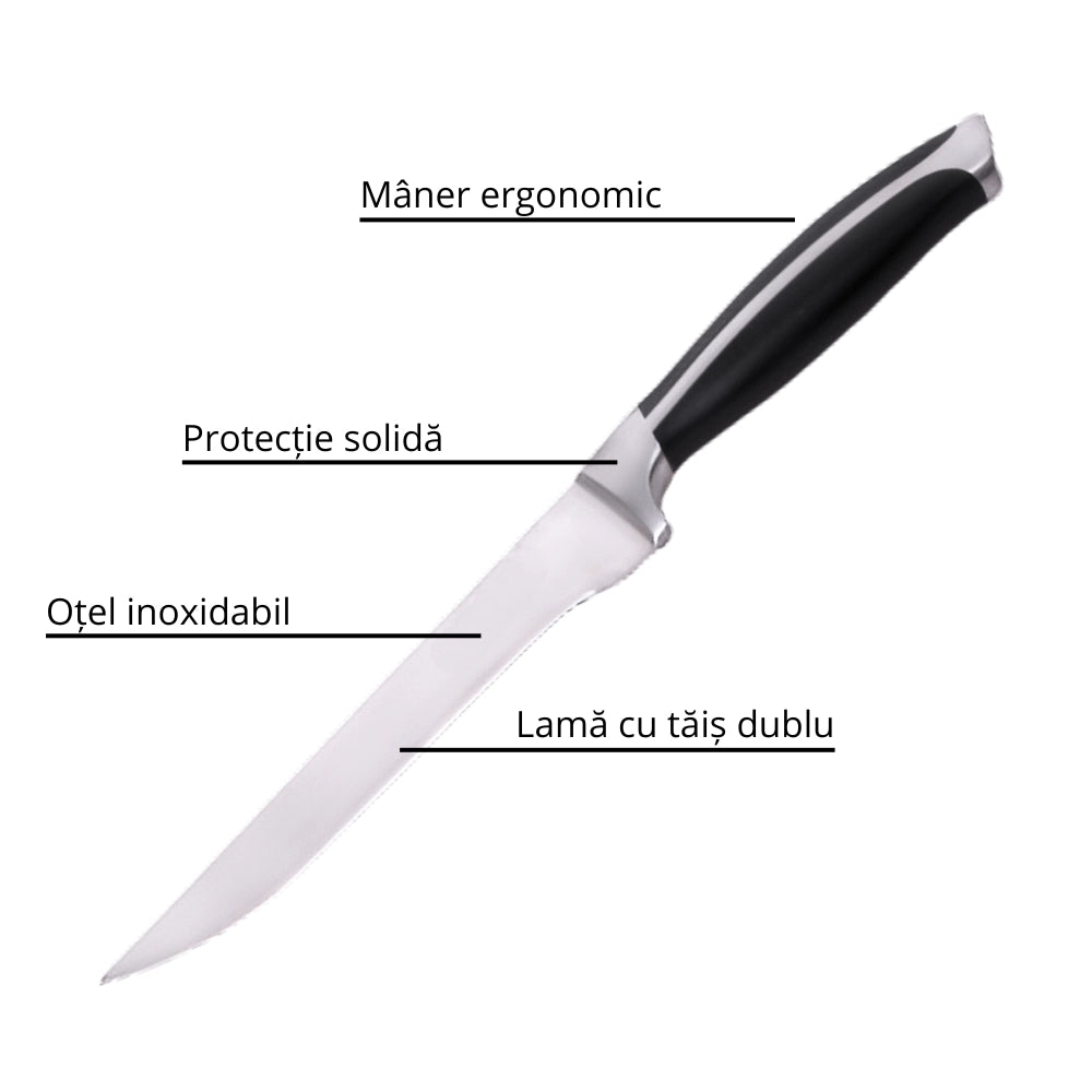 Cutit profesional pentru bucatarie Koken, lama din otel inoxidabil de inalta calitate, maner ergonomic antiderapant, taiere precisa si rezistenta indelungata, carne, peste
