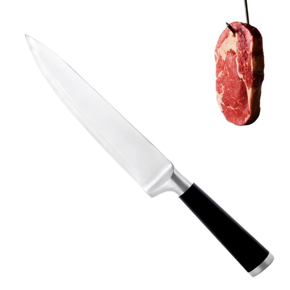 Cutitul Bucatarului profesional,Koken, lama din otel inoxidabil 20 cm, 56±HRC, cutit de bucatarie Full Tang, taiere precisa si rezistenta indelungata, maner antiderapant Soft-Touch