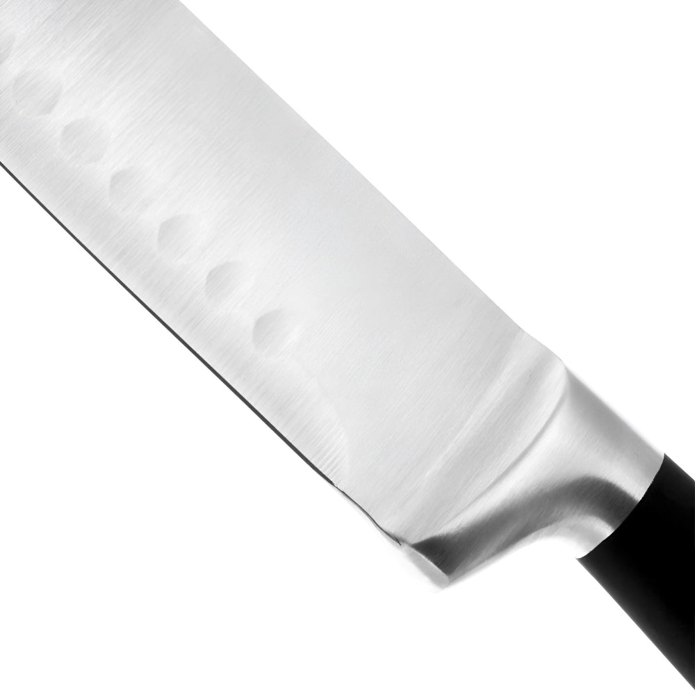 Cutit japonez de bucatarie model Santoku, Koken, otel inoxidabil, maner soft-touch, versatil in utilizare, 20 cm