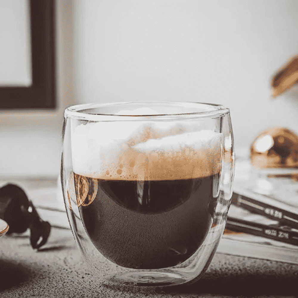 Set cesti cafea termice cu pereti dubli Koken strat protector, din sticla borosilicata, 100 ml, Transparent