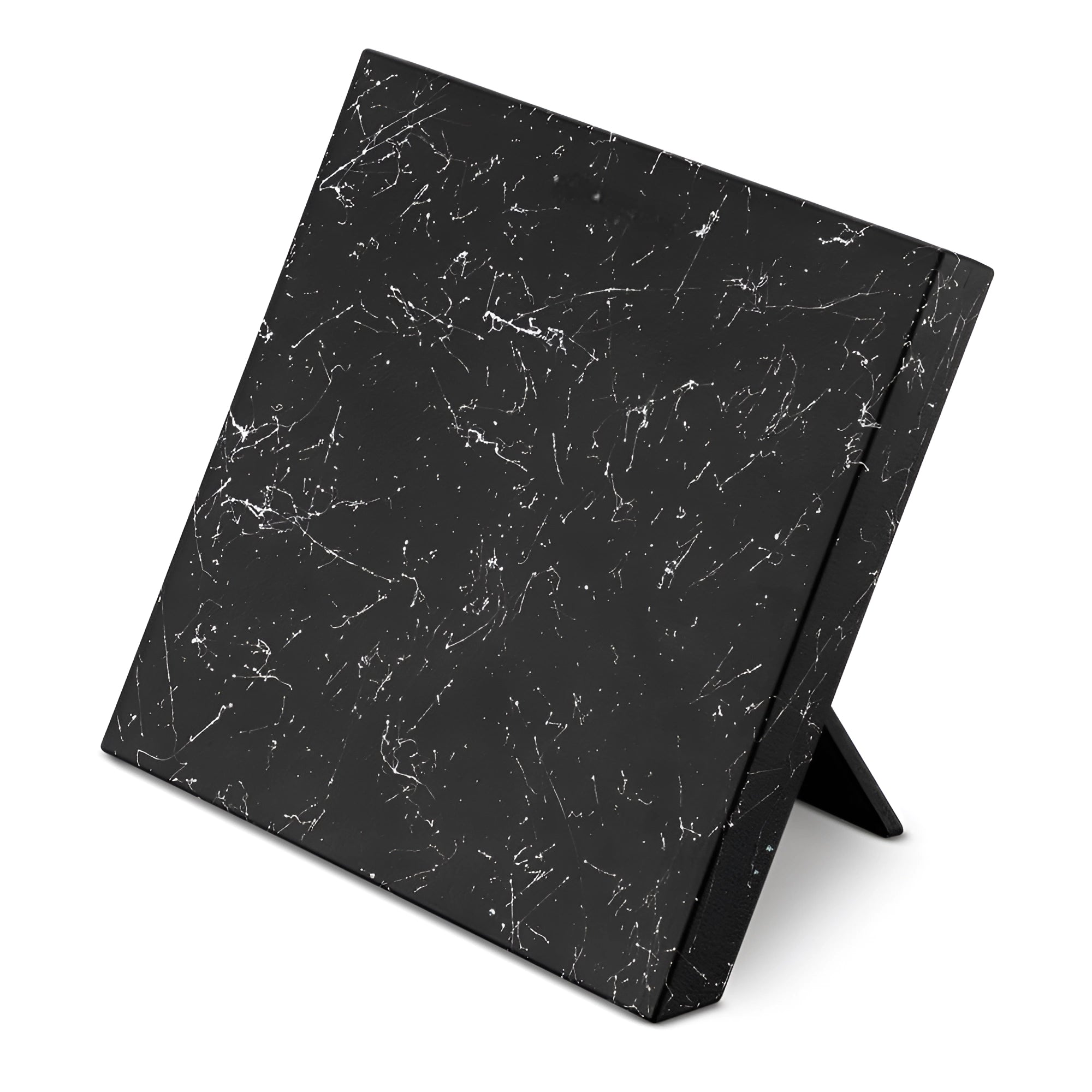 Suport magnetic pentru cutite Koken, imitatie de piatra, negru cu efect marmura, 25,3x22,6x2,4