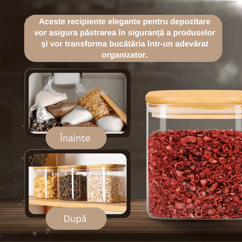 Create your own set of borosilicate glass containers, in various sizes, with airtight bamboo lids, Koken – the perfect solution for stylish and safe storage of dry foods and grains.