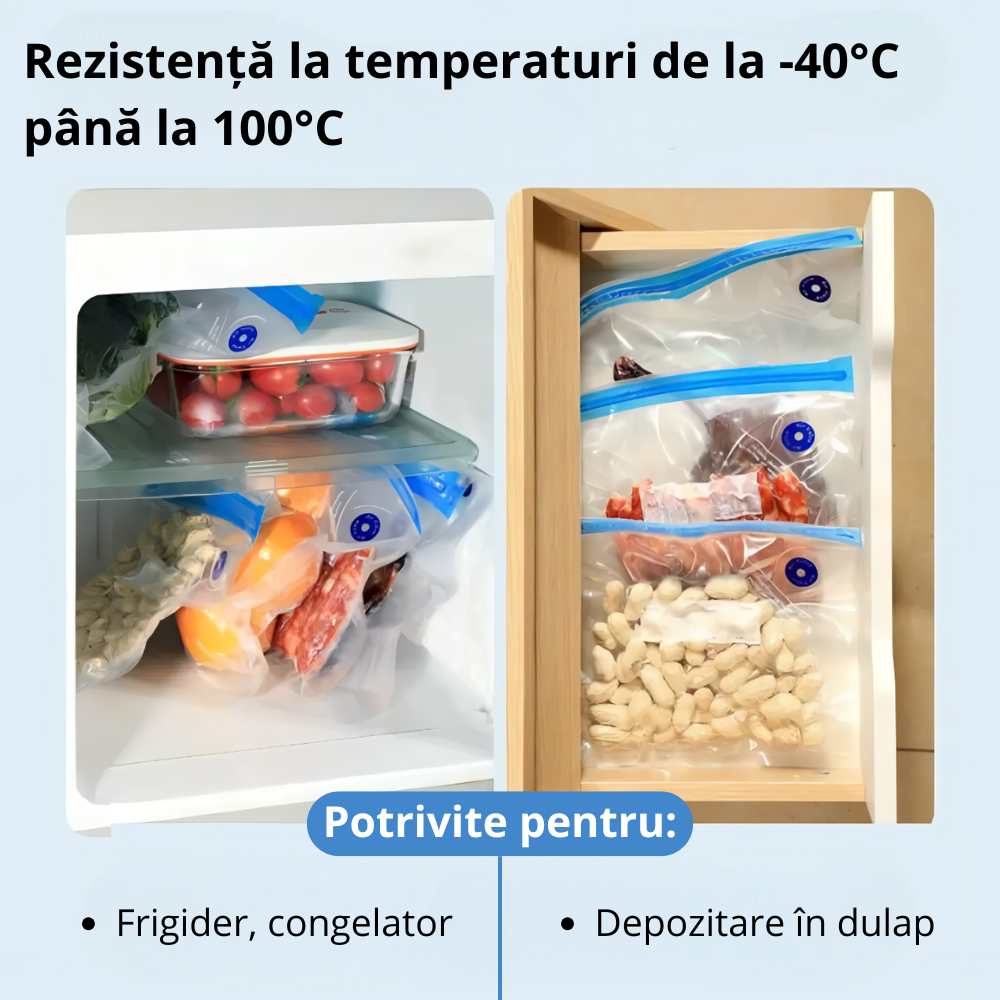 Set Aparat de Vidat alimente Koken + 10 pungi de vidat incluse, aparat tip pompa, portabil, 3W