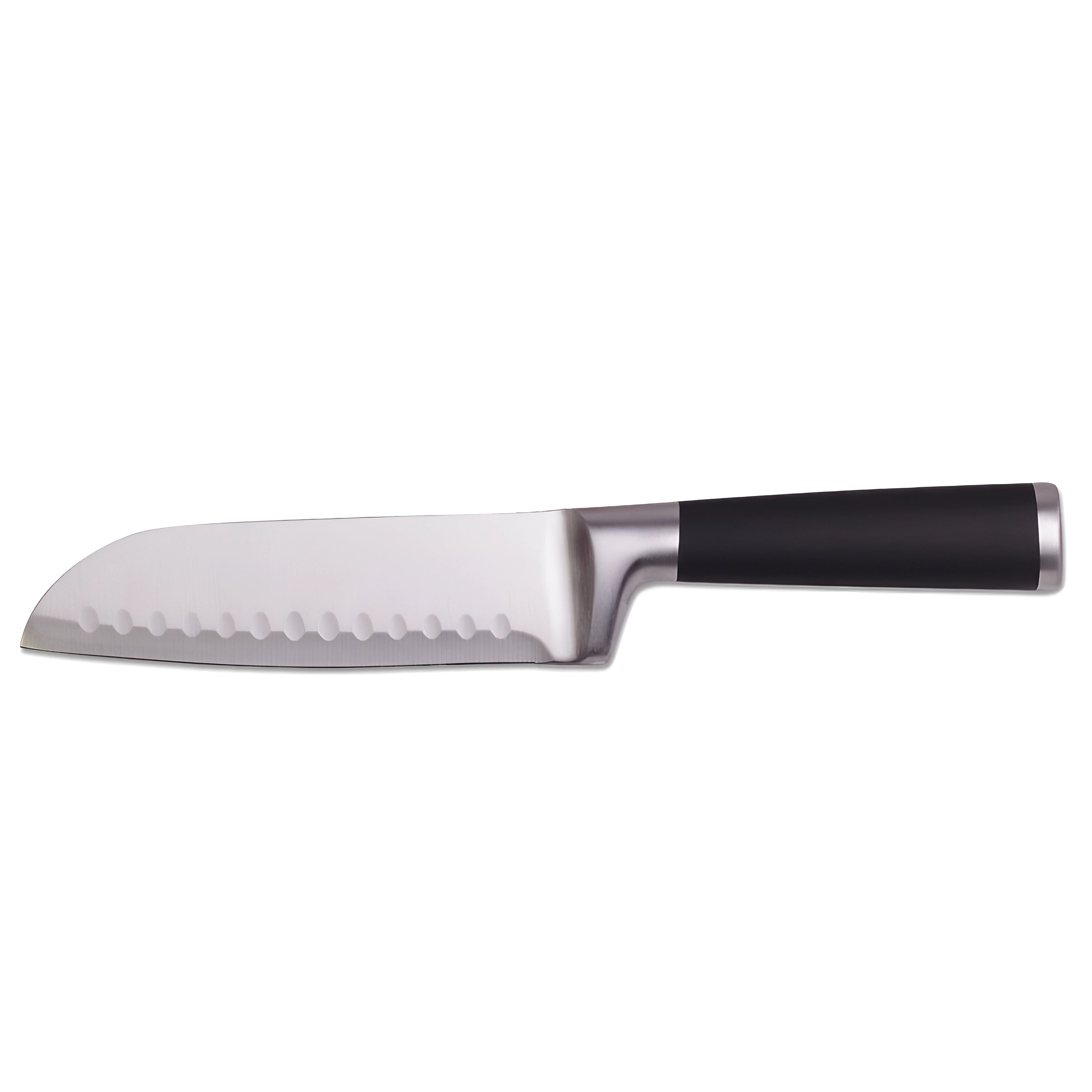 Cutit japonez de bucatarie model Santoku, Koken, otel inoxidabil, maner soft-touch, versatil in utilizare, 20 cm