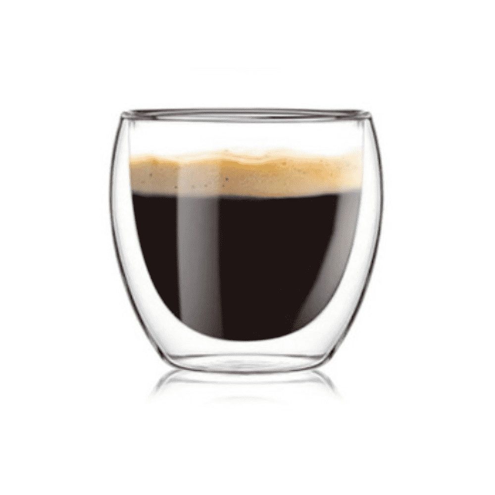 Set cesti cafea termice cu pereti dubli Koken strat protector, din sticla borosilicata, 100 ml, Transparent