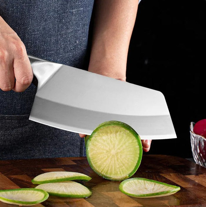 Professional Koken Chopping Knife, Japanese universal Stainless Steel, 20 cm blade, Wooden Handle