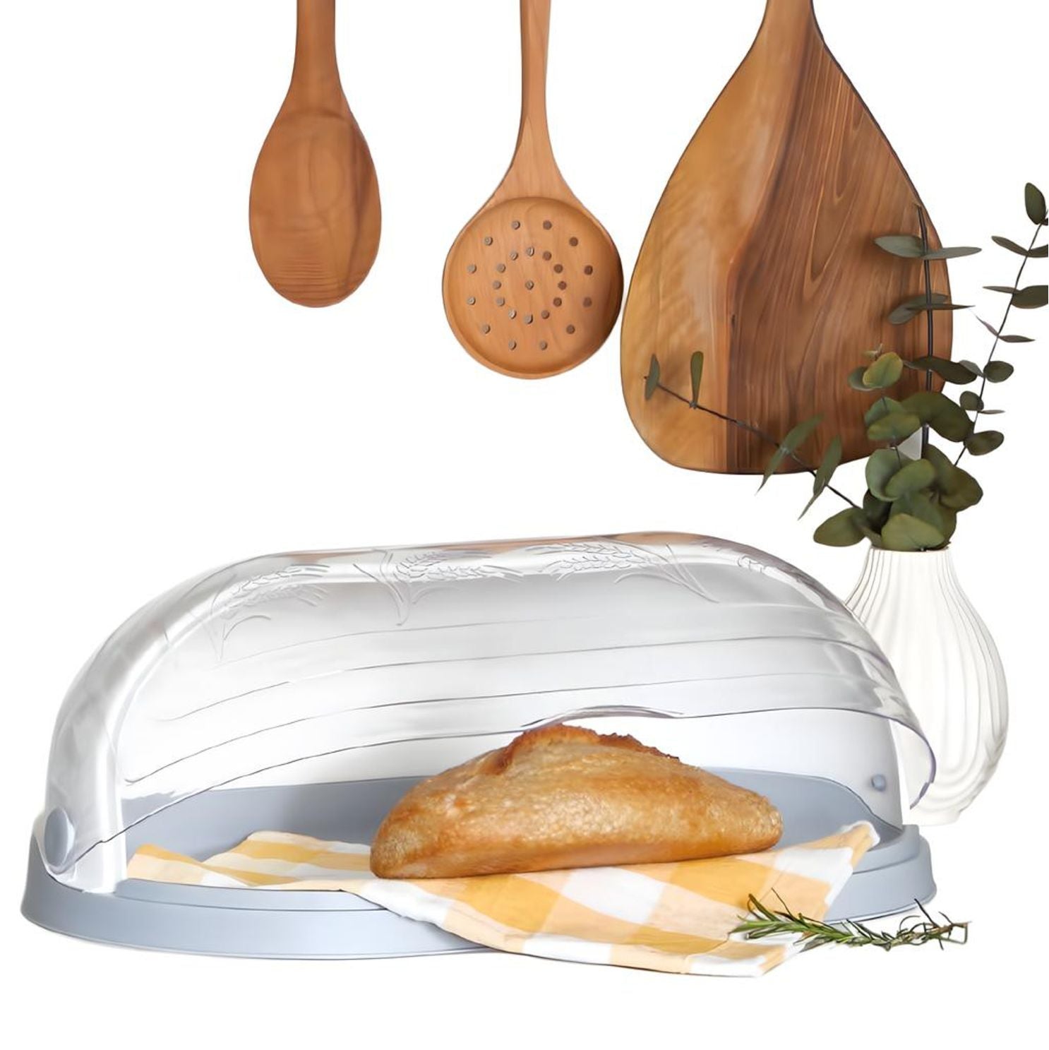 Cutie de Paine Koken, capacitate mare, suport pentru paine cu fereastra, design elegant, asamblare usoara, Plastic PP, Free BPA, 47x27,5x17cm