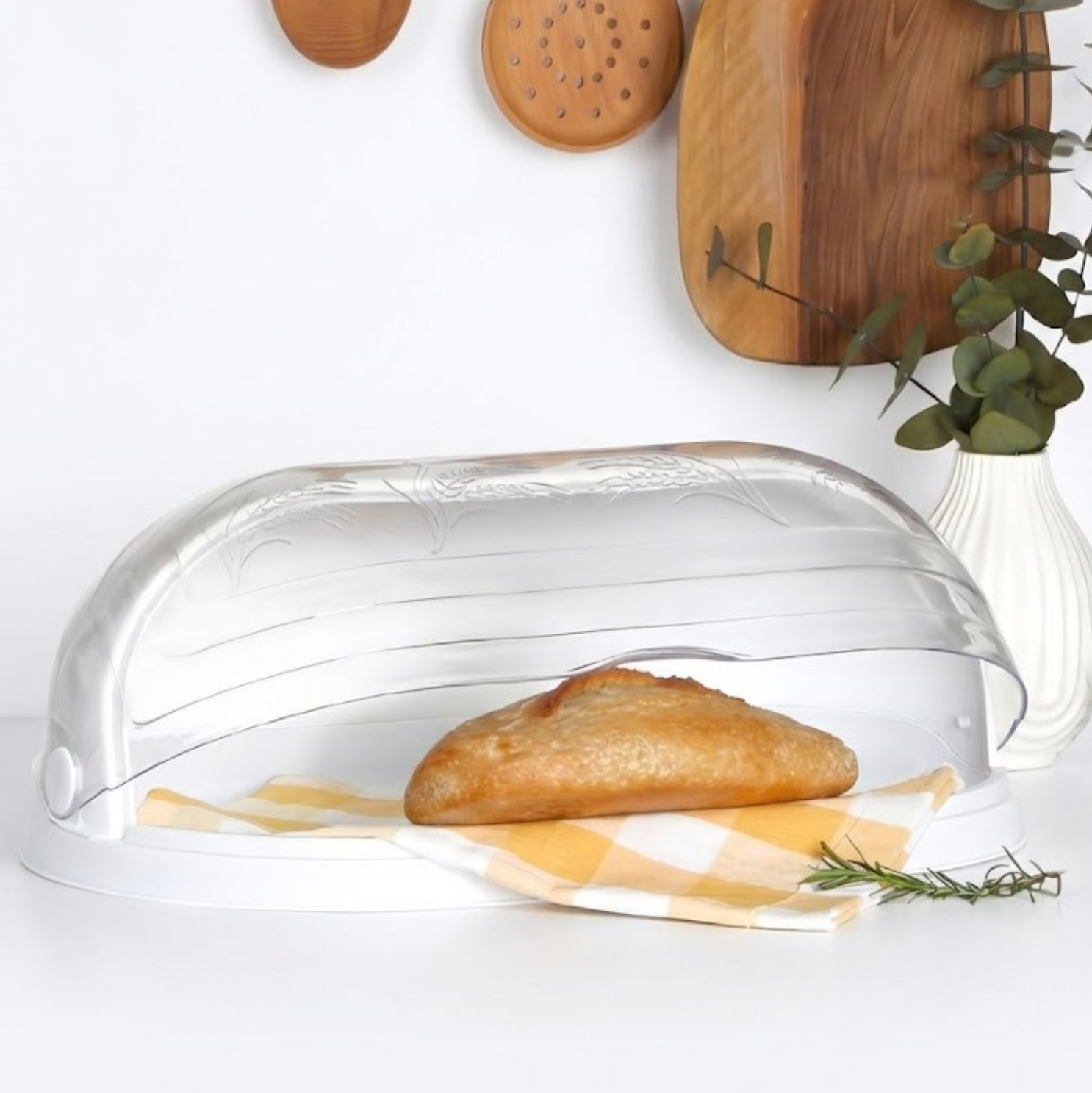 Cutie de Paine Koken, capacitate mare, suport pentru paine cu fereastra, design elegant, asamblare usoara, Plastic PP, Free BPA, 47x27,5x17cm