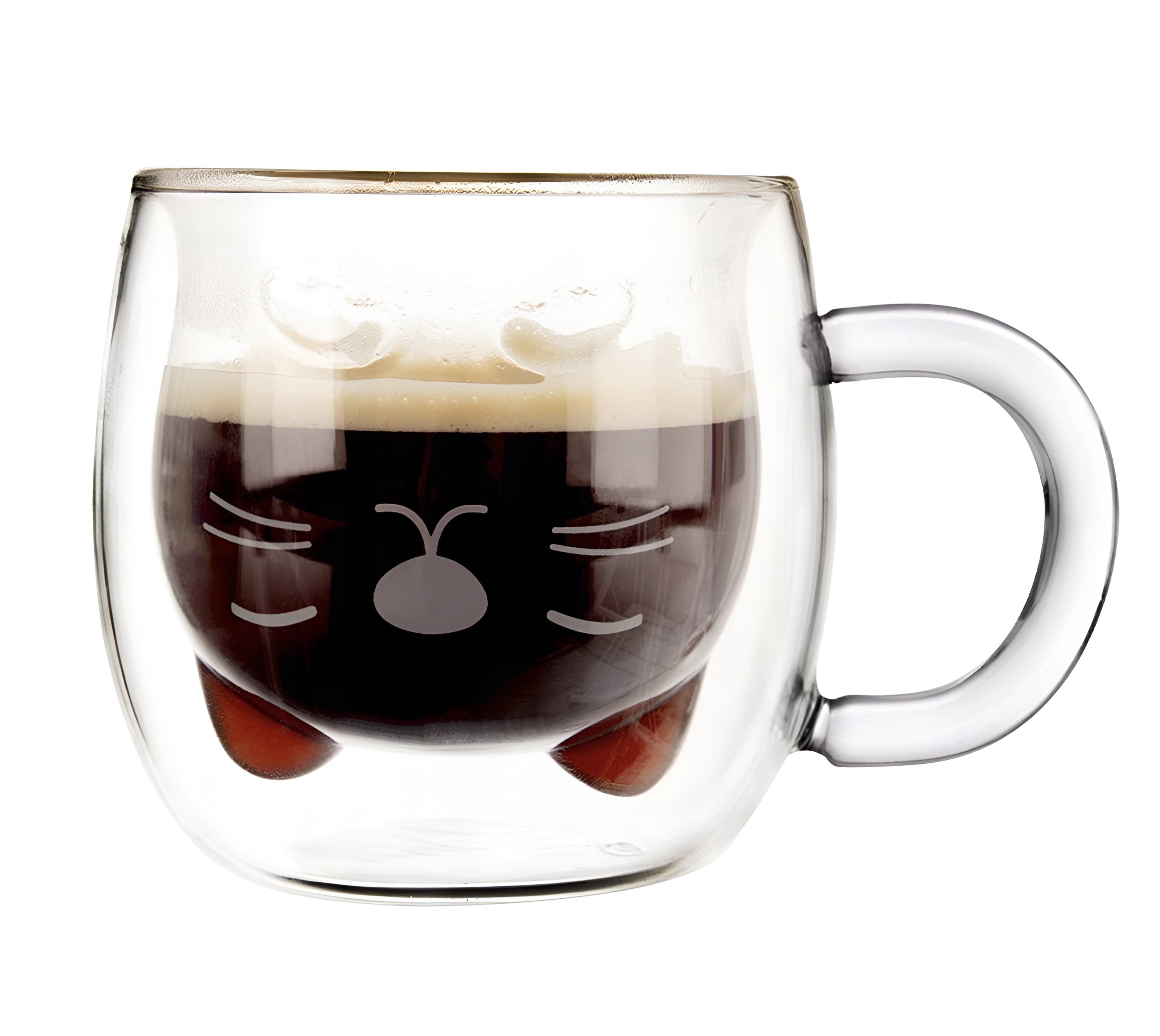 Cana cu dublu perete Koken, 250ml, termorezistenta, sticla borosilicata, transparenta, design modern