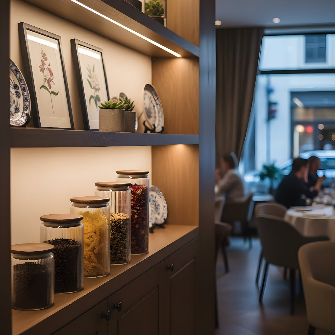 Set Recipiente din sticlă borosilicată cu capac din bambus etanș Koken, Borcane cu capac din bambus ermetic, pentru depozitarea alimentelor uscate și cerealelor