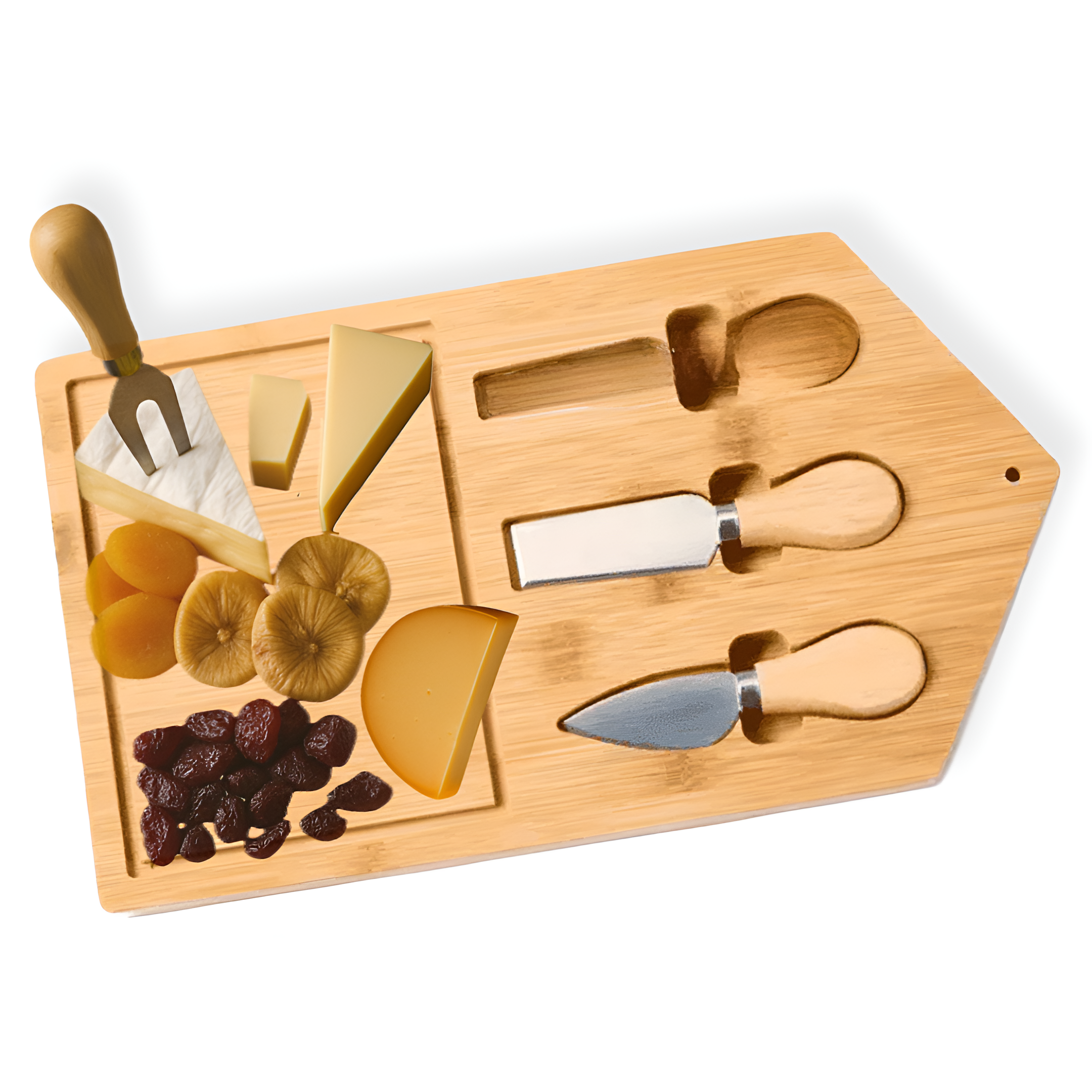 Koken cheese serving platter, Set of 3 cutlery, bamboo/stainless steel, Wood
