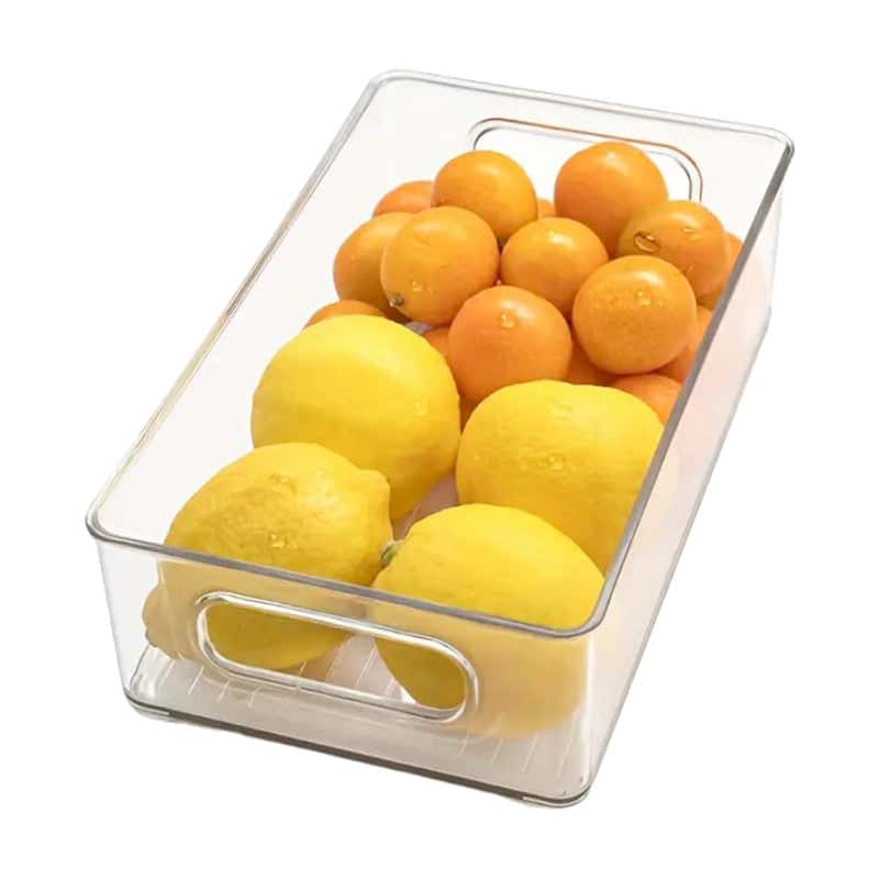 Koken Storage Boxes Set, for refrigerator, office, kitchen, can also be stacked, transparent and easy to clean, 25.5 x 15 x 7.5 cm