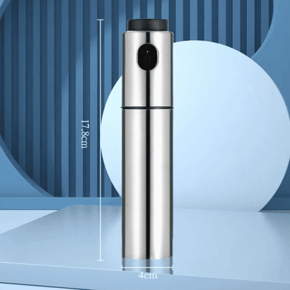 Oliviera pulverizator Koken, Pulverizator spre pentru ulei si otet din Inox, 17,8 x 4 cm, Argintiu/Negru + Palnie din Plastic PP - köken