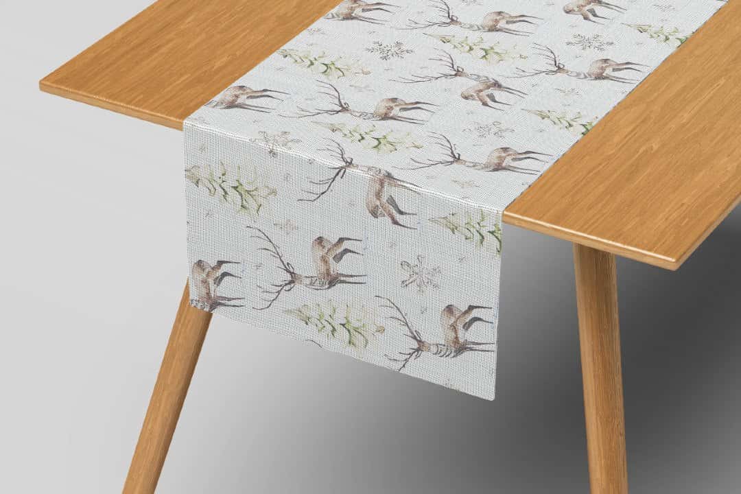 Table runner 180x40cm, waterproof cotton, 3D Christmas print tablecloth, Koken, Stain and dirt resistant