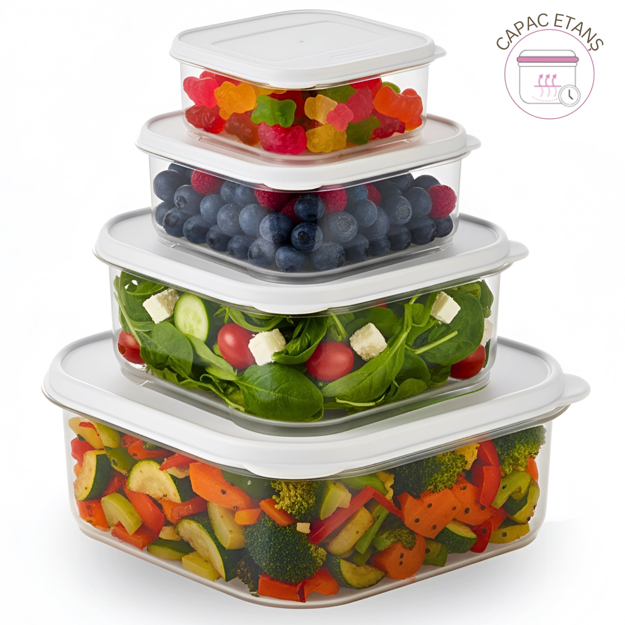 set_4_recipiente_plastic_Koken_1 cu capace albe