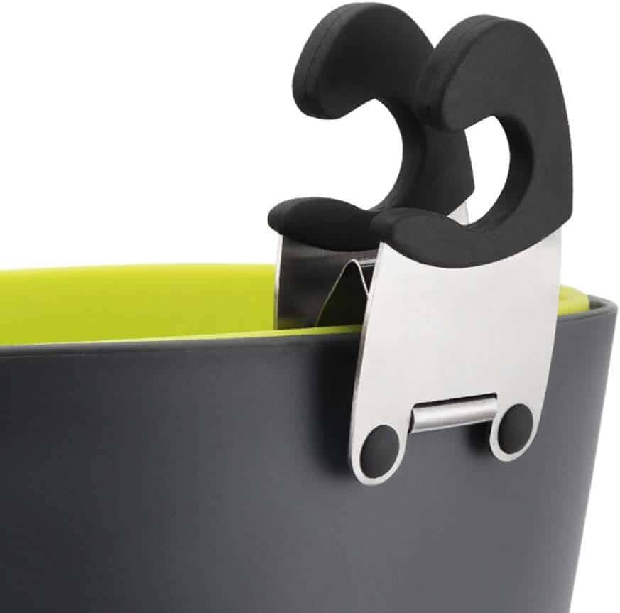 Suport Lingura Koken.ro pentru oala, Clema pentru ustensile Bucatarie din Oțel inoxidabil, Rezistent la Caldura,Suport cu Mâner anticoroziv, Negru/Rosu - köken