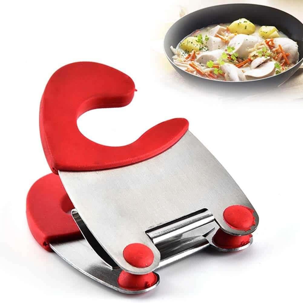 Suport Lingura Koken.ro pentru oala, Clema pentru ustensile Bucatarie din Oțel inoxidabil, Rezistent la Caldura,Suport cu Mâner anticoroziv, Negru/Rosu - köken