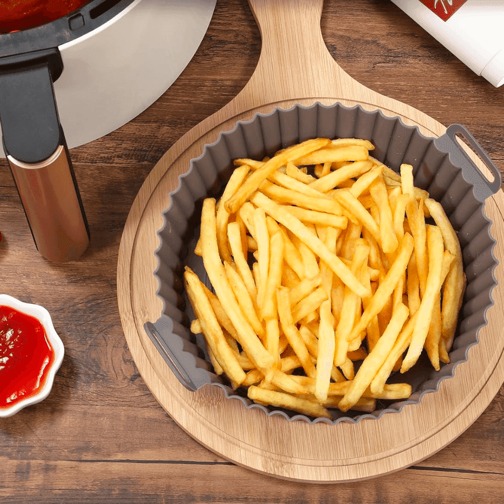 Tava de Copt din Silicon Koken.ro, Rezistenta la Temperaturi Inalte, Friteuza/Cuptor/Microunde, Reutilizabila, Gri - köken