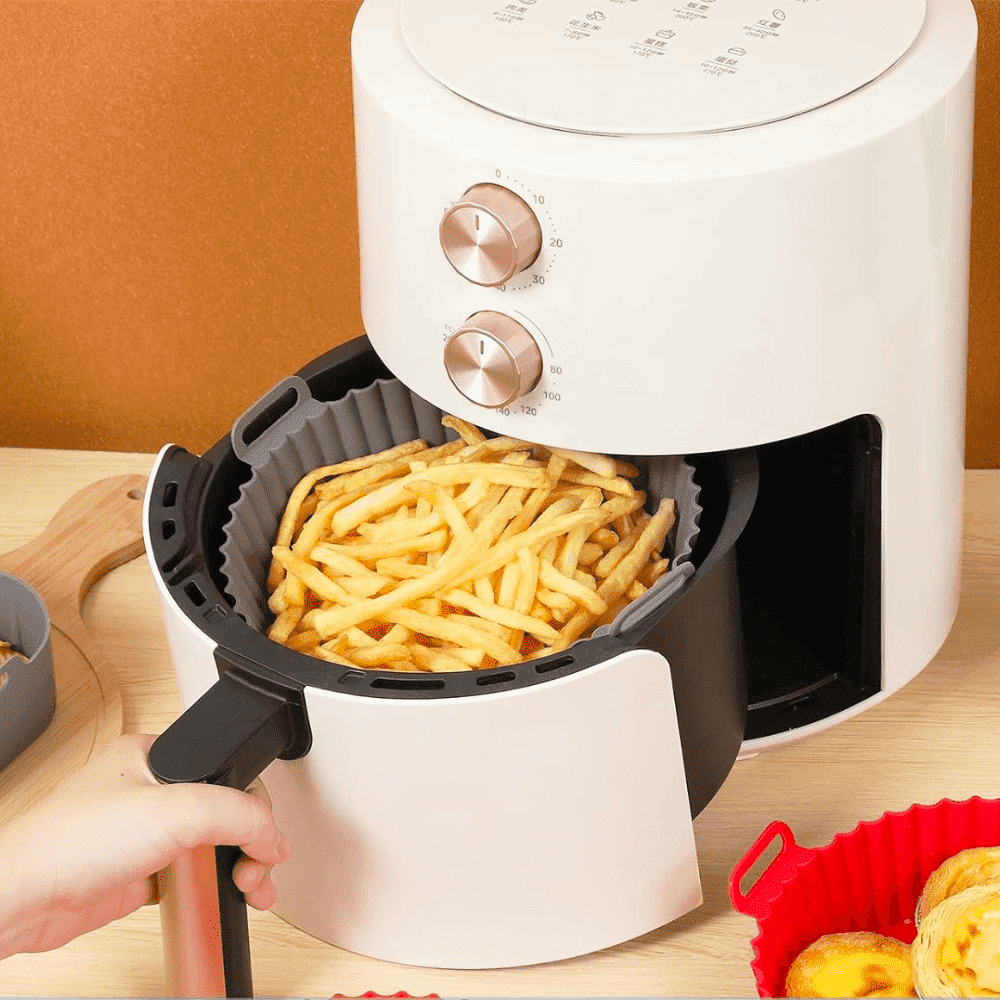 Tava de Copt din Silicon Koken.ro, Rezistenta la Temperaturi Inalte, Friteuza/Cuptor/Microunde, Reutilizabila, Gri - köken