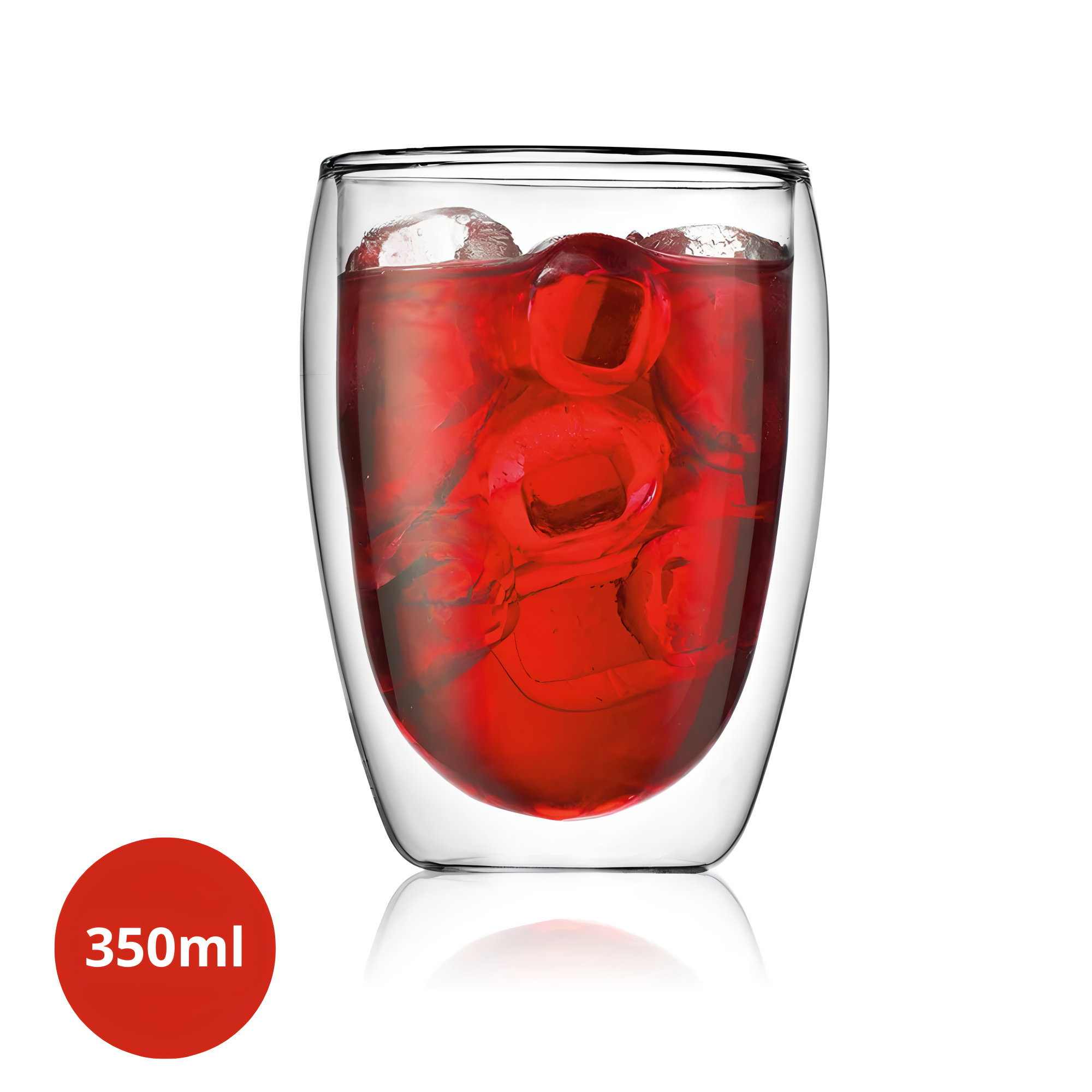 Cana termorezistenta cu perete dublu Koken, 350ml, sticla borosilicata, transparenta, design modern