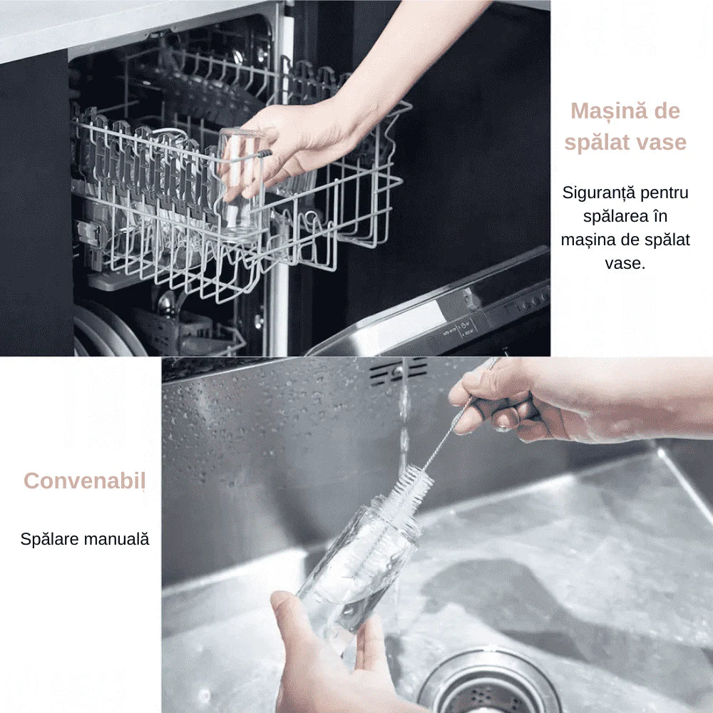 Set 6 Recipiente Organizatoare Condimente din Sticla, Capac plastic alimentar, suport Bambus, Borcane Bucatarie, Fara BPA, Transparente