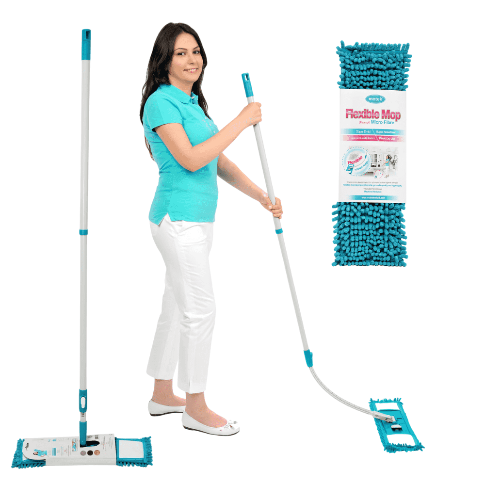 Mop Extensibil și Flexibil Motek Premium cu Cap din Microfibră 100%,  Koken