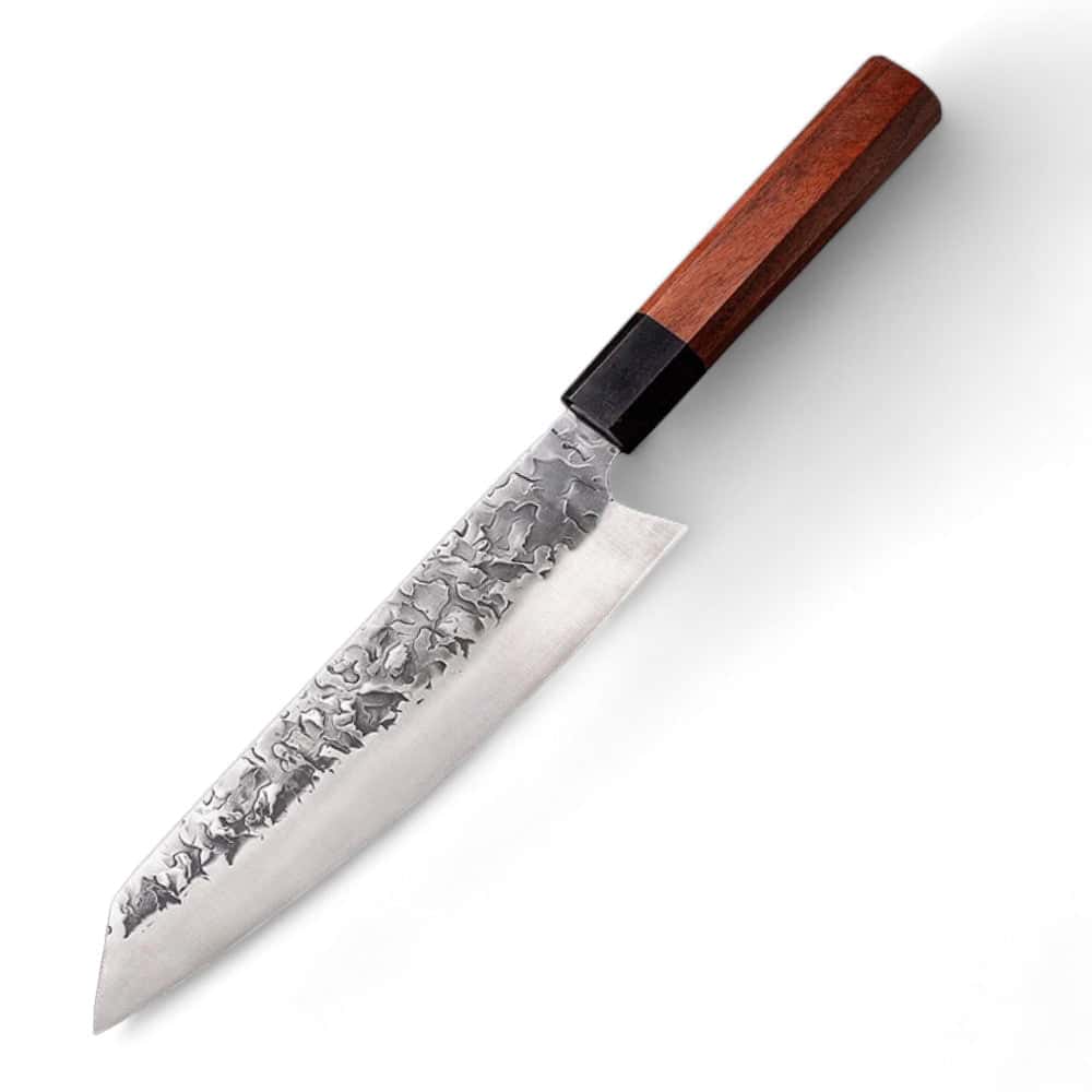 Cutit Japonez Profesional, Lama ultra ascutita si anti-lipire 20 cm, pentru Sushi, Feliere si Taiere Precisa, Cutit  japonez bucatarie din Otel inoxidabil/ Lemn