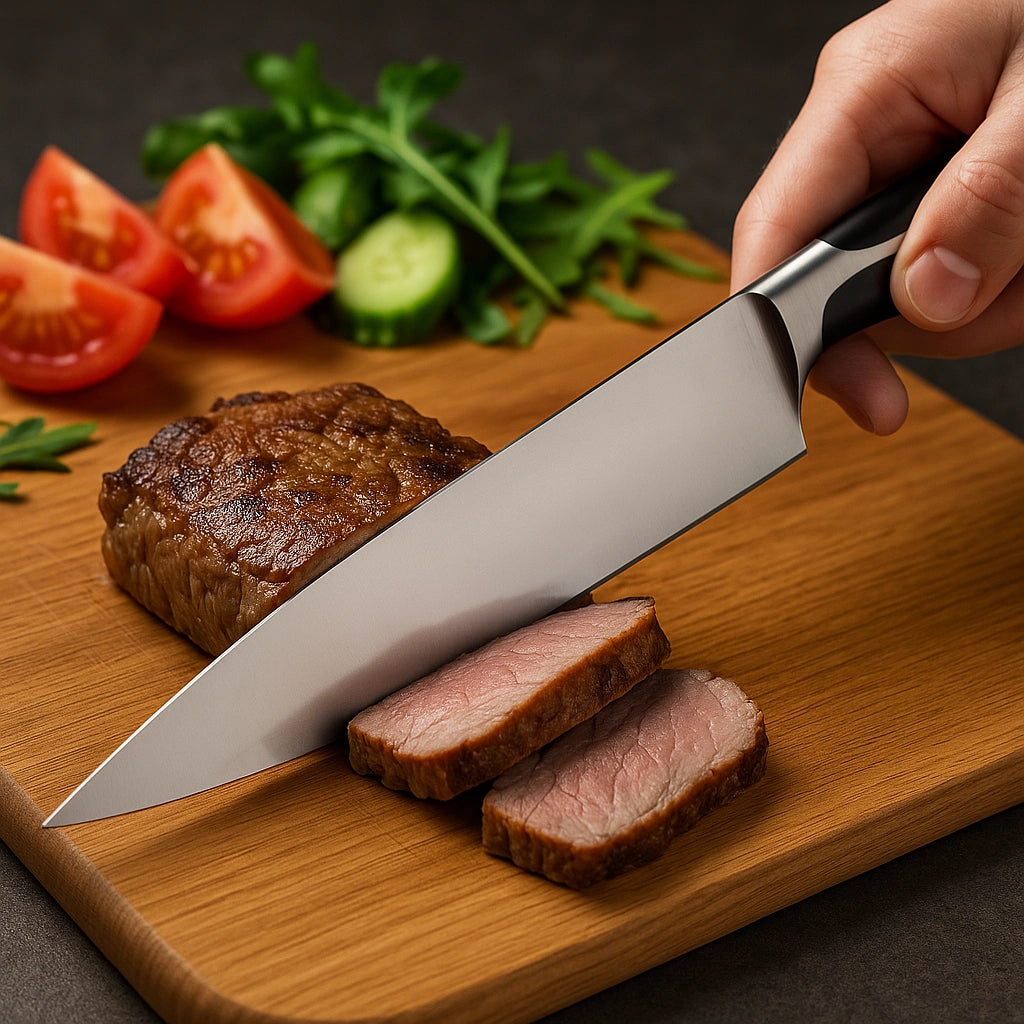 Cutit de bucatarie Koken, filetare peste si carne, otel inoxidabil, 56±HRC, taiere precisa si rezistenta indelungata, antiderapant, Lama 20 cm