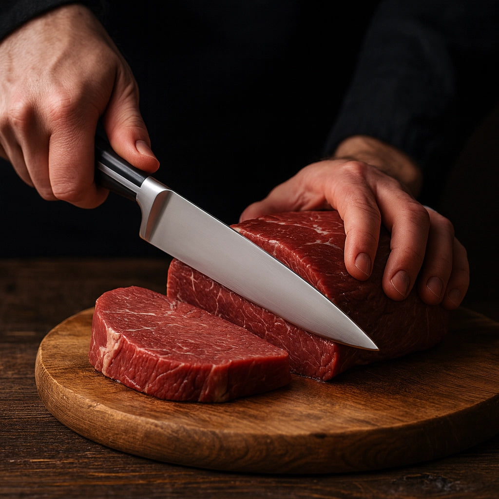 Cutit de bucatarie Koken, lama din otel inoxidabil, 20cm, maner 13cm, ergonomic antiderapant, taiere precisa si rezistenta indelungata, cutit pentru carne, peste