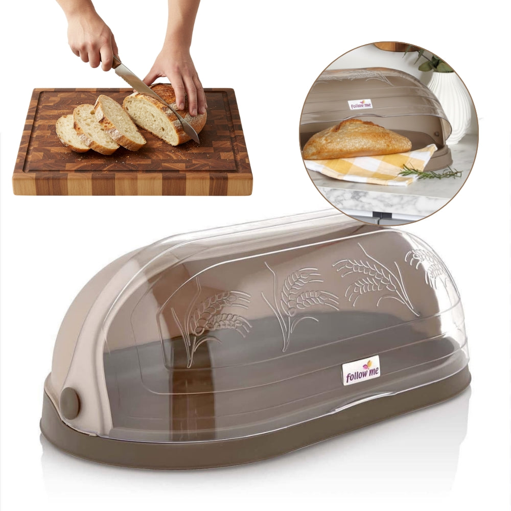 Cutie de Paine Koken, capacitate mare, suport pentru paine cu fereastra, design elegant, asamblare usoara, Plastic PP, Free BPA, 47x27,5x17cm