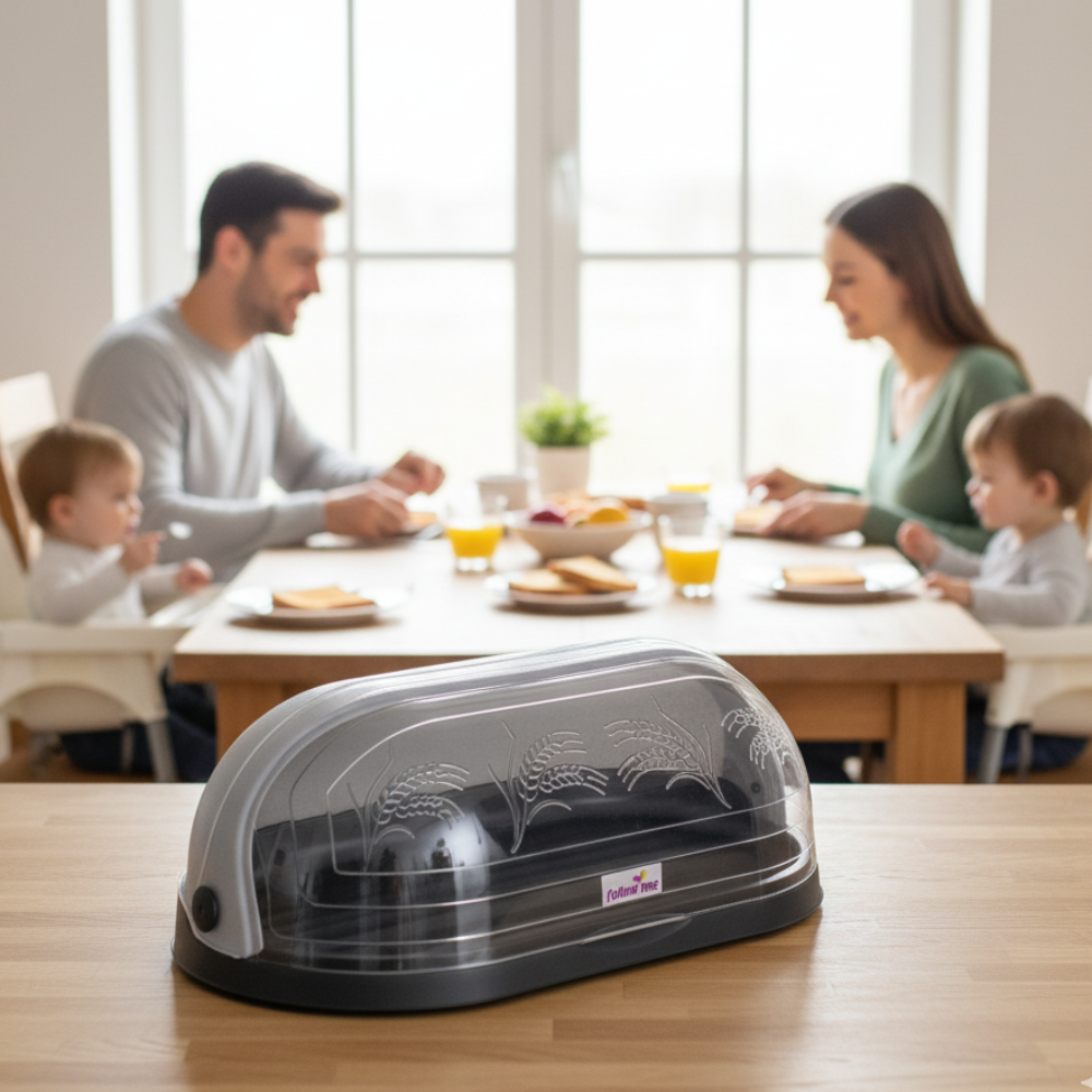 Cutie de Paine Koken, capacitate mare, suport pentru paine cu fereastra, design elegant, asamblare usoara, Plastic PP, Free BPA, 47x27,5x17cm