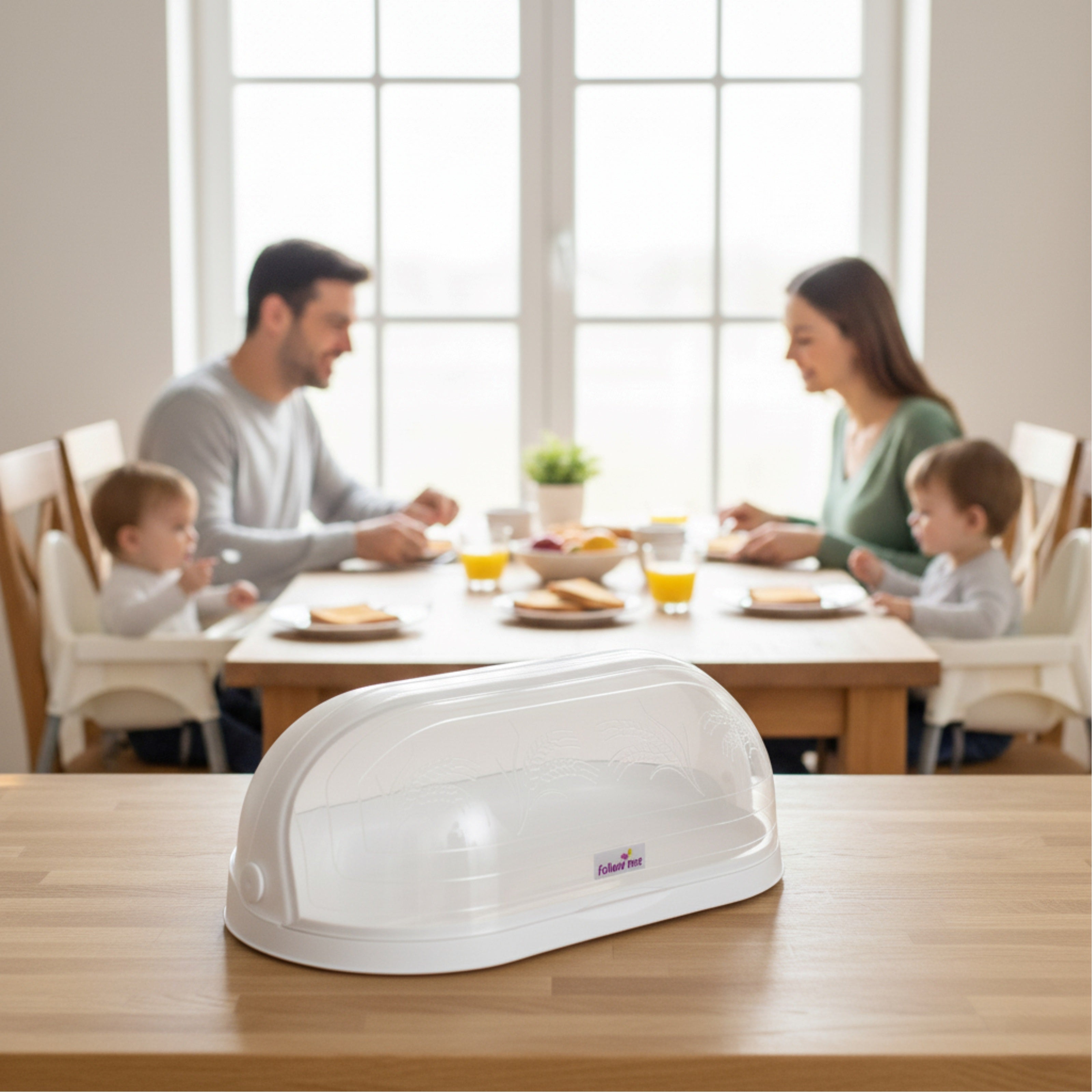 Cutie de Paine Koken, capacitate mare, suport pentru paine cu fereastra, design elegant, asamblare usoara, Plastic PP, Free BPA, 47x27,5x17cm