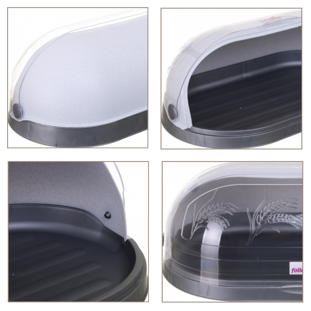 Cutie de Paine Koken, capacitate mare, suport pentru paine cu fereastra, design elegant, asamblare usoara, Plastic PP, Free BPA, 47x27,5x17cm