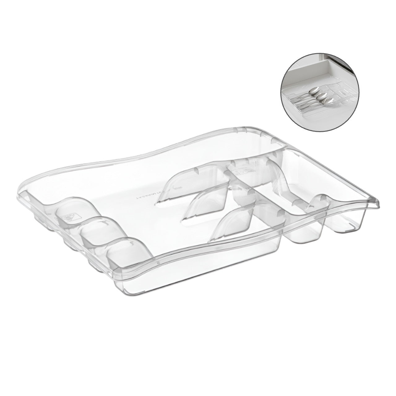 Organizator tacamuri cu 6 compartimente din plastic. Koken