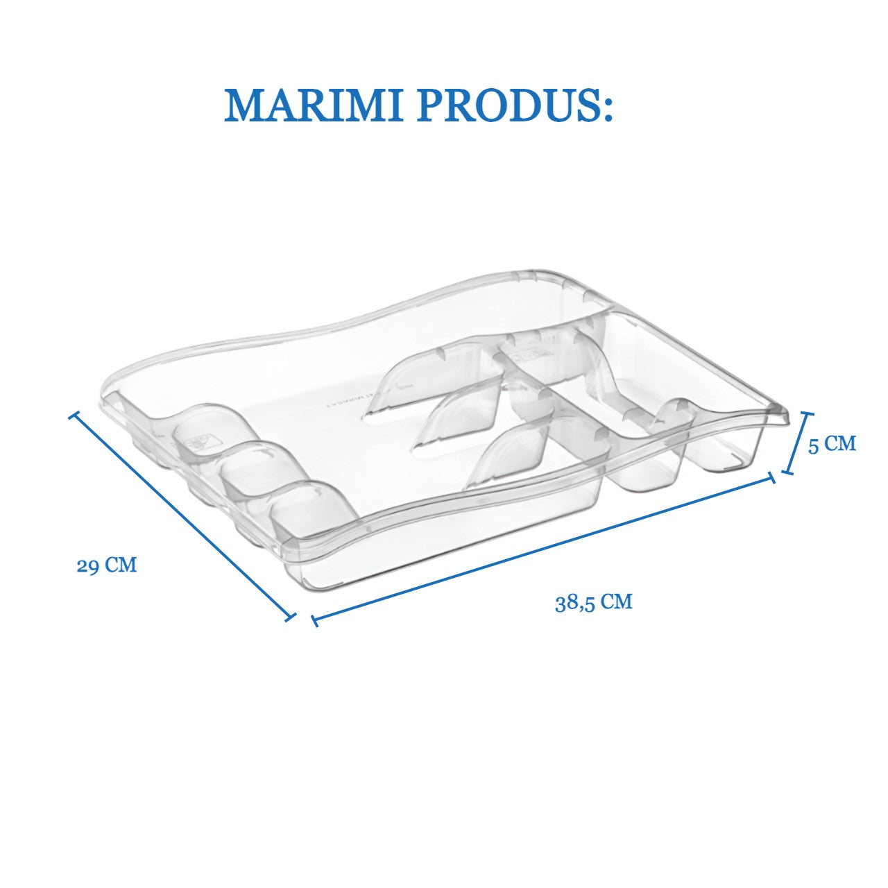 Marimile organizatorului Koken pentru tacamuri. Lungime 38.5cm, latime 29 cm, inaltime 5cm
