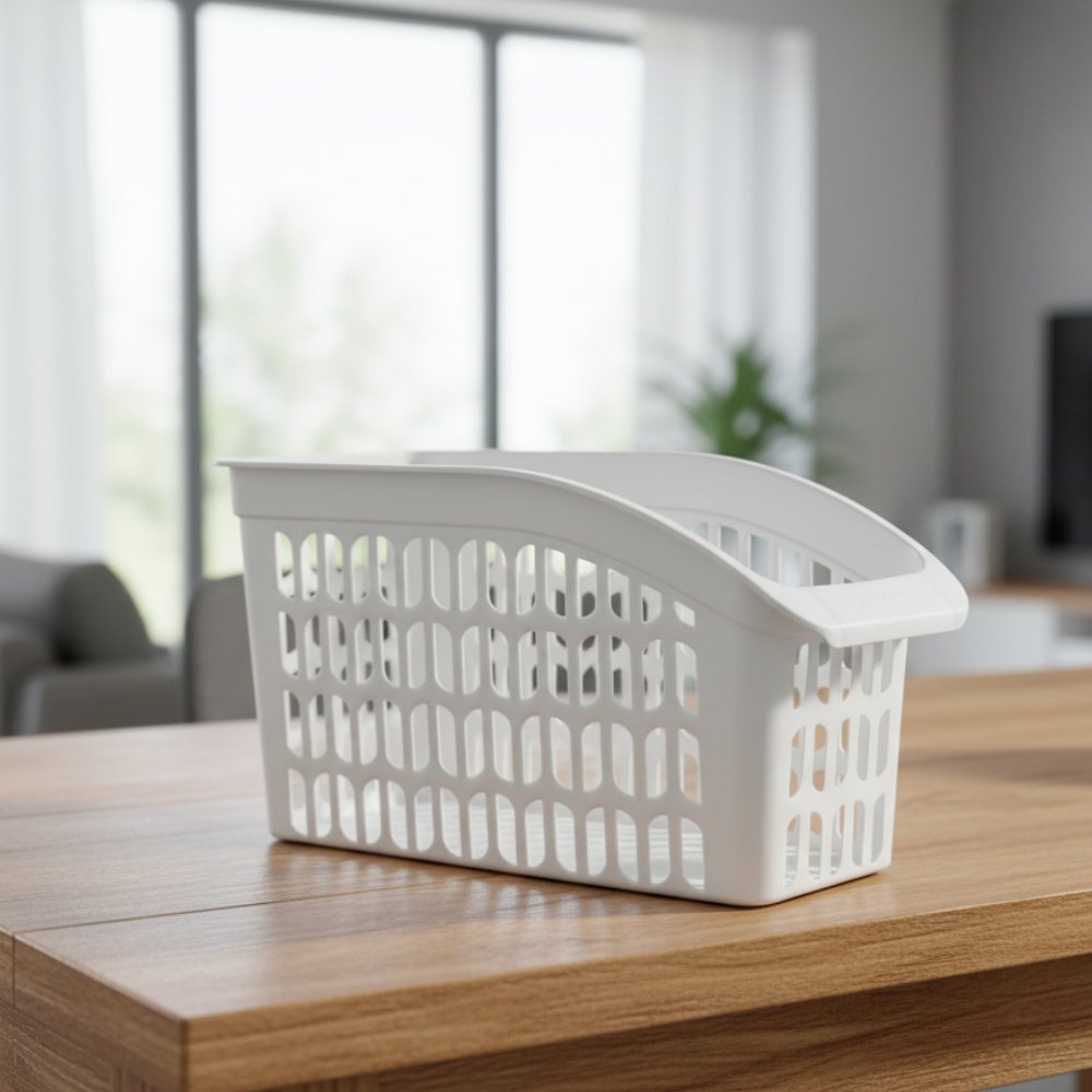 Organizator Frigider Koken, plastic PP, BPA free, cutie pentru cămară, baie, frigider, Multifunctional, 1 Compartiment principal, Potrivit Mașina de Spălat Vase, Alb, 2 dimensiuni disponibile