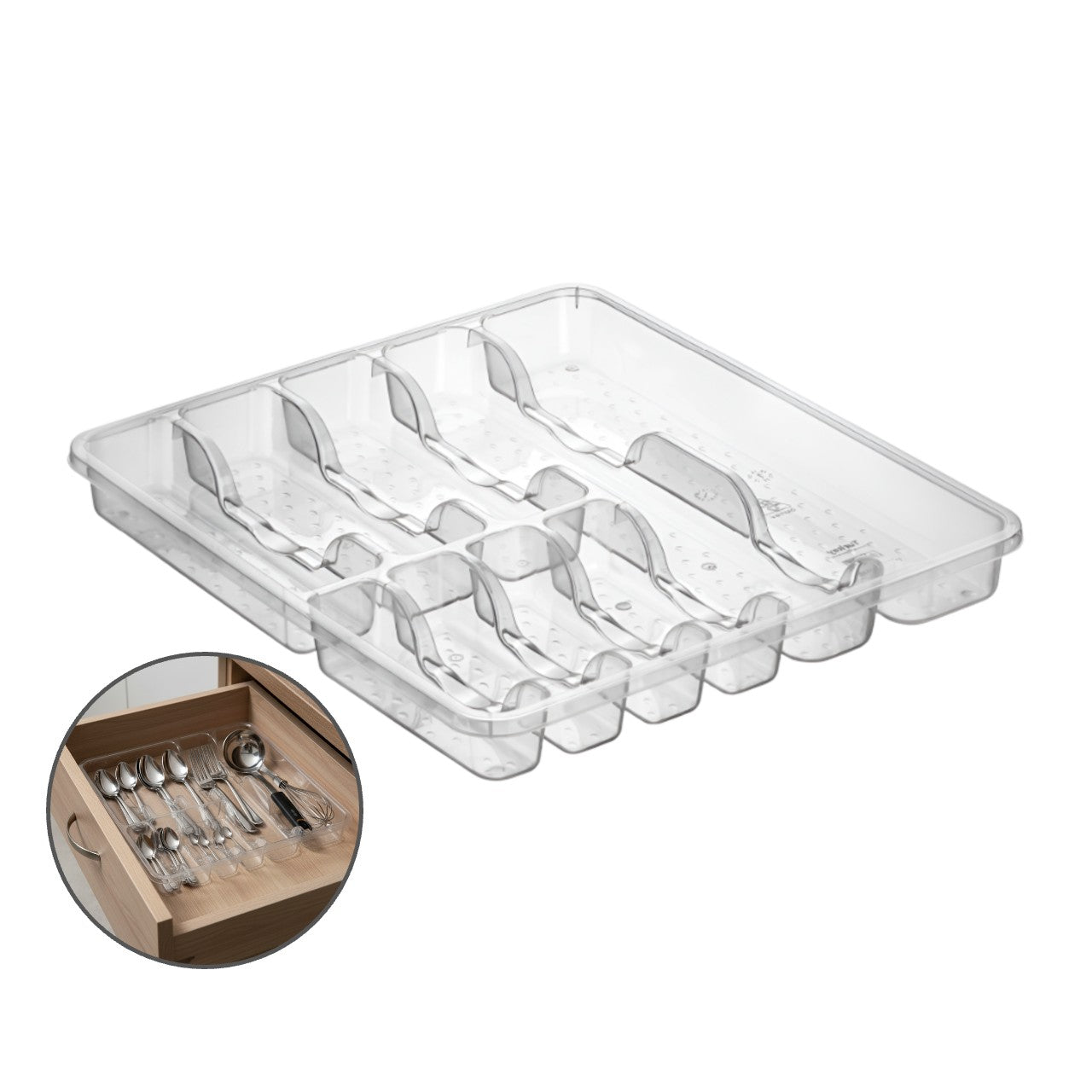 Organizator tacamuri Koken, 9 compartimente, transparent, frumos, BPA FREE.
