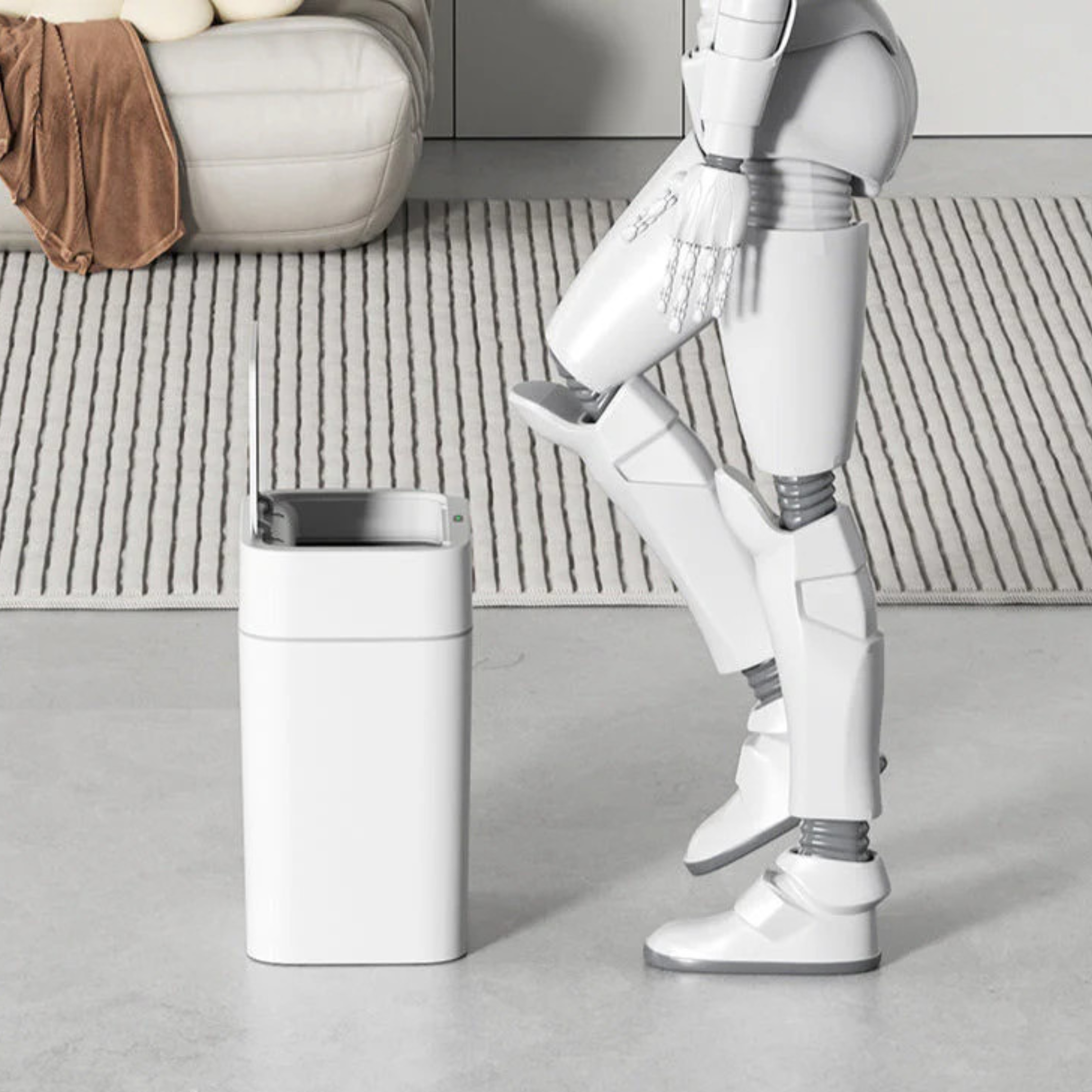 Set 2 Cosuri de Gunoi, 18L/12L cu senzor de miscare infrarosu Koken, Cos gunoi bucatarie, capac automat, silentios, Rezistent la apa IPX5, Design elegant