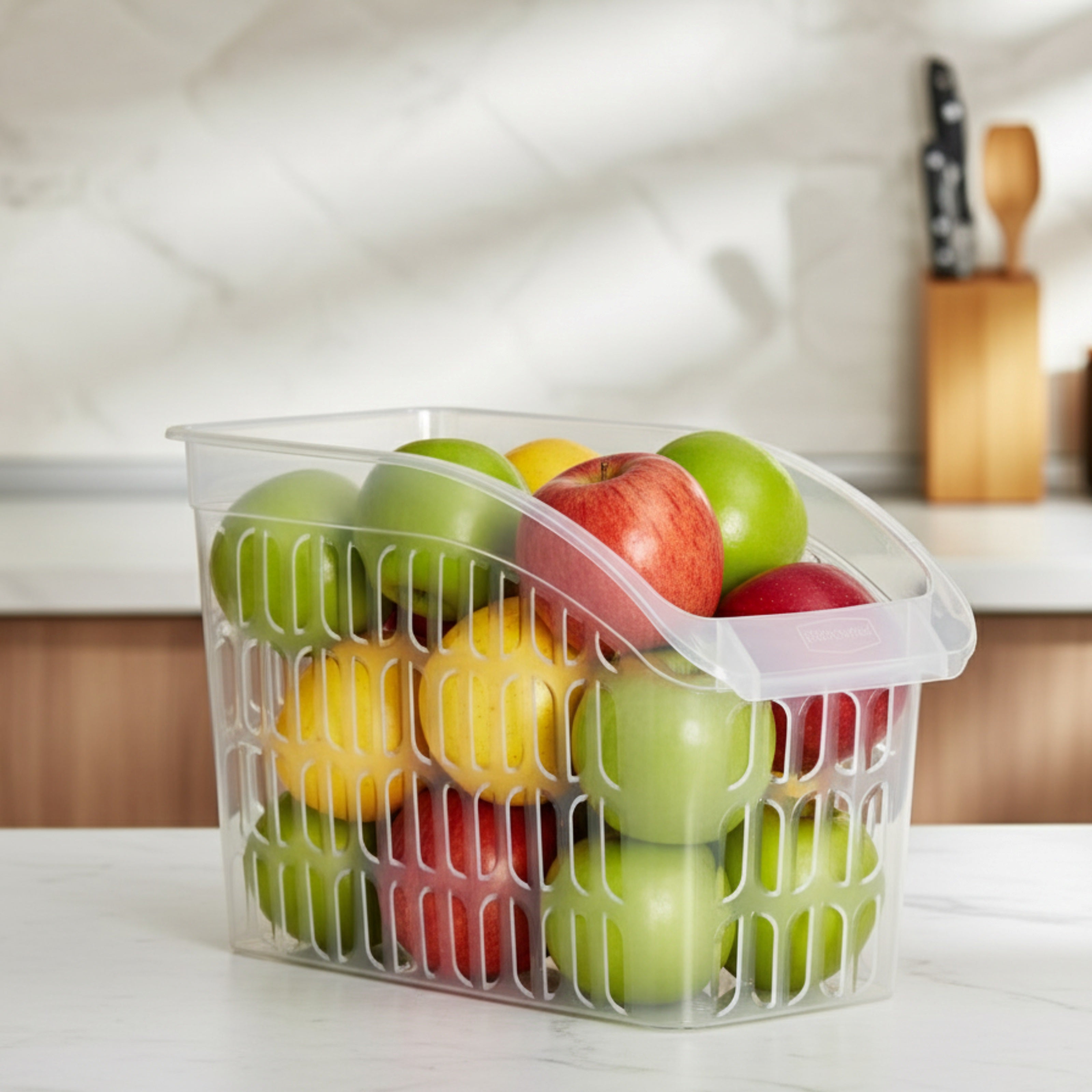 Organizator Frigider Koken, plastic PP, BPA free, cutie pentru cămară, baie, frigider, Multifunctional, 1 Compartiment principal, Potrivit Mașina de Spălat Vase, Transparent, 2 dimensiuni disponibile