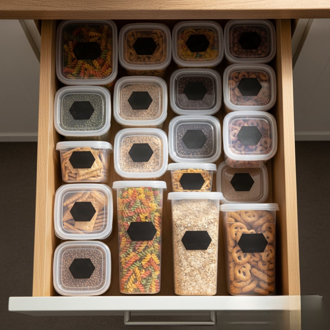 Set 12/18 Recipiente de depozitare alimente, etanșe, Koken cutie depozitare cu capac, plastic fără BPA, organizator alimente, rezistent rece/fierbinte, 0.6L, 1.2L, 1.75L, Transparent