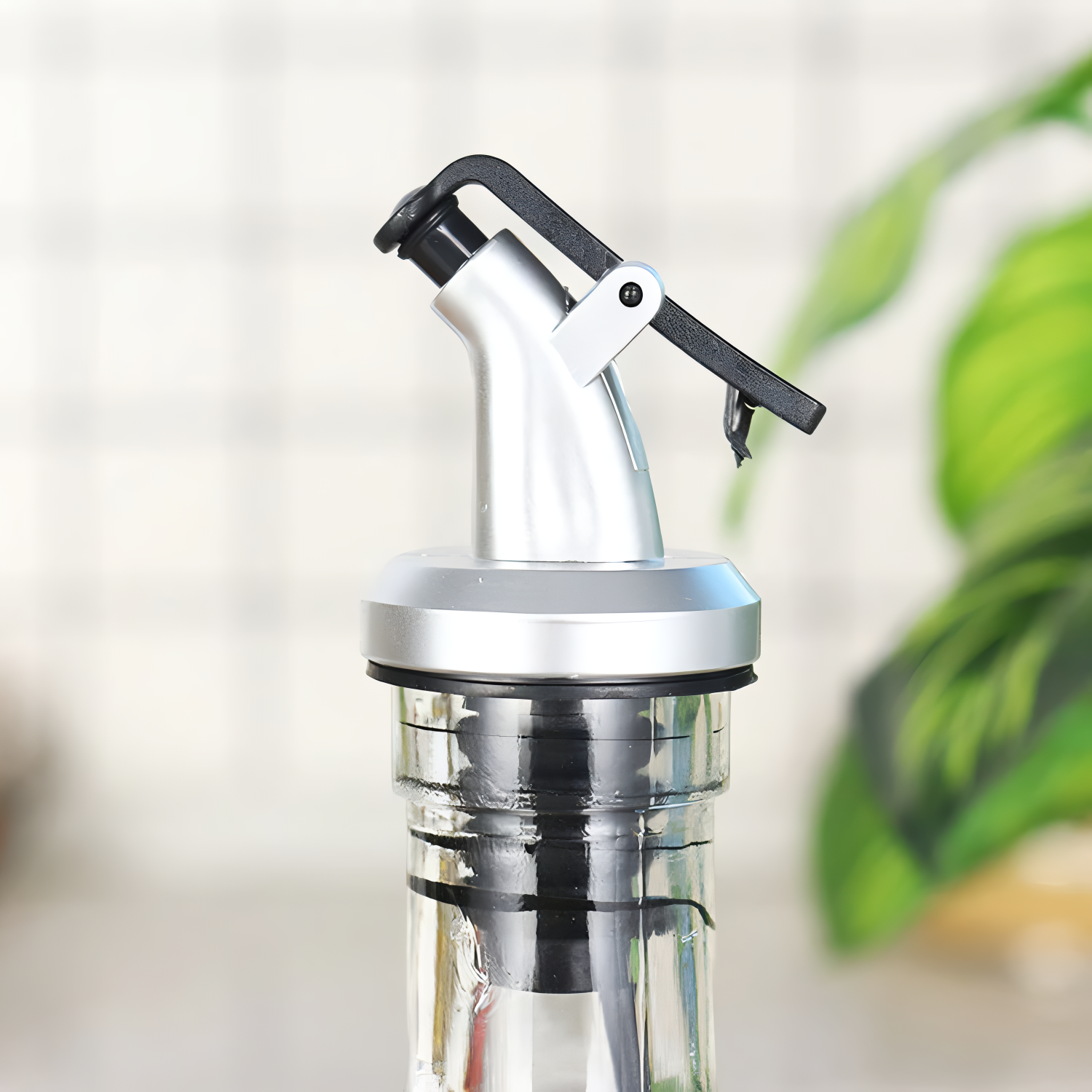 Set 2 Oliviere Koken din Inox si Sticla, 350 ml, pentru Ulei, Sos de Soia, Oțet, Argintiu