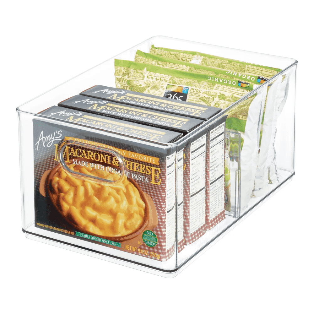 Cutie de depozitare Koken cu divizoare detașabile, pentru frigider, birou, bucatarie, transparenta si usor de curatat, 31,6 x 23,7 x 9,7 cm