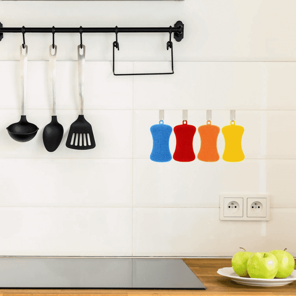Burete Silicon Koken.ro, Set bureti de vase multifunctional, Rezistent, Reutilizabill, pentru Bucatarie/Baie, Antibacterian, Multicolor, 12,5 x 7 cm - köken