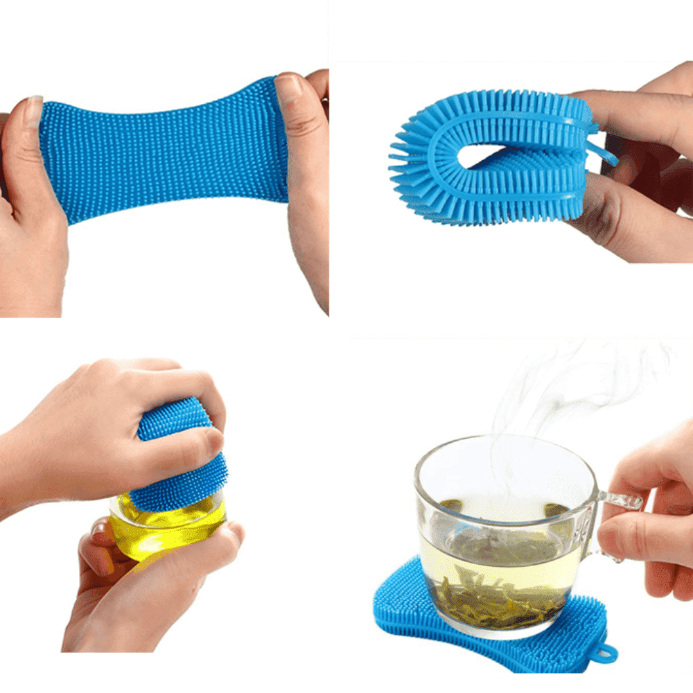Burete Silicon Koken.ro, Set bureti de vase multifunctional, Rezistent, Reutilizabill, pentru Bucatarie/Baie, Antibacterian, Multicolor, 12,5 x 7 cm - köken
