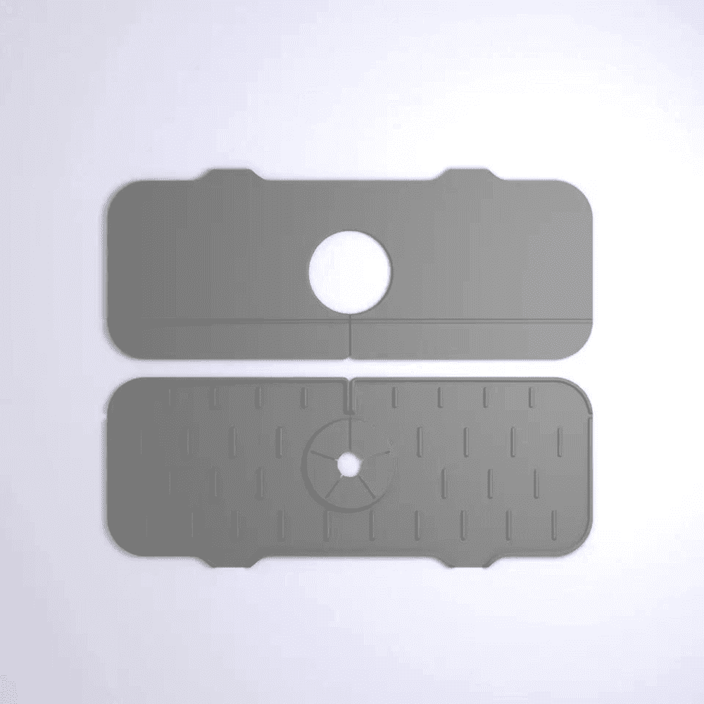 Covoras protectie chiuveta Koken.ro, Protectie anti-stropire, Silicon, pliabil, suprafata anti-alunecare, 37 x 14 x 6,3 cm, Gri - köken