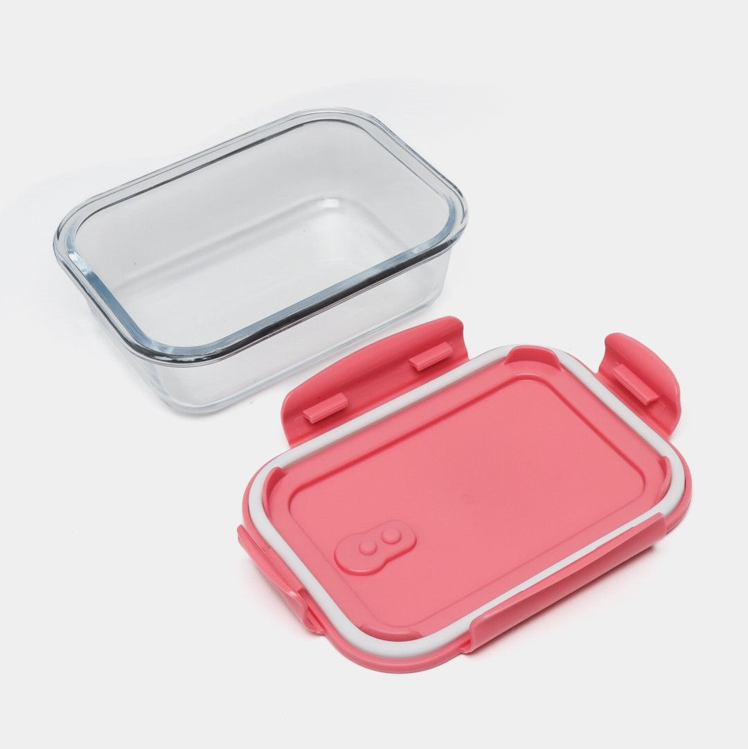 Set 3 caserole compartimentate din sticla Koken, 410ml/700ml/1040 ml, etanse, garnitura detasabila, inchidere ermetica, sticla dubla, fara BPA, casolete pentru mancare, Verde/Roz/Albastru
