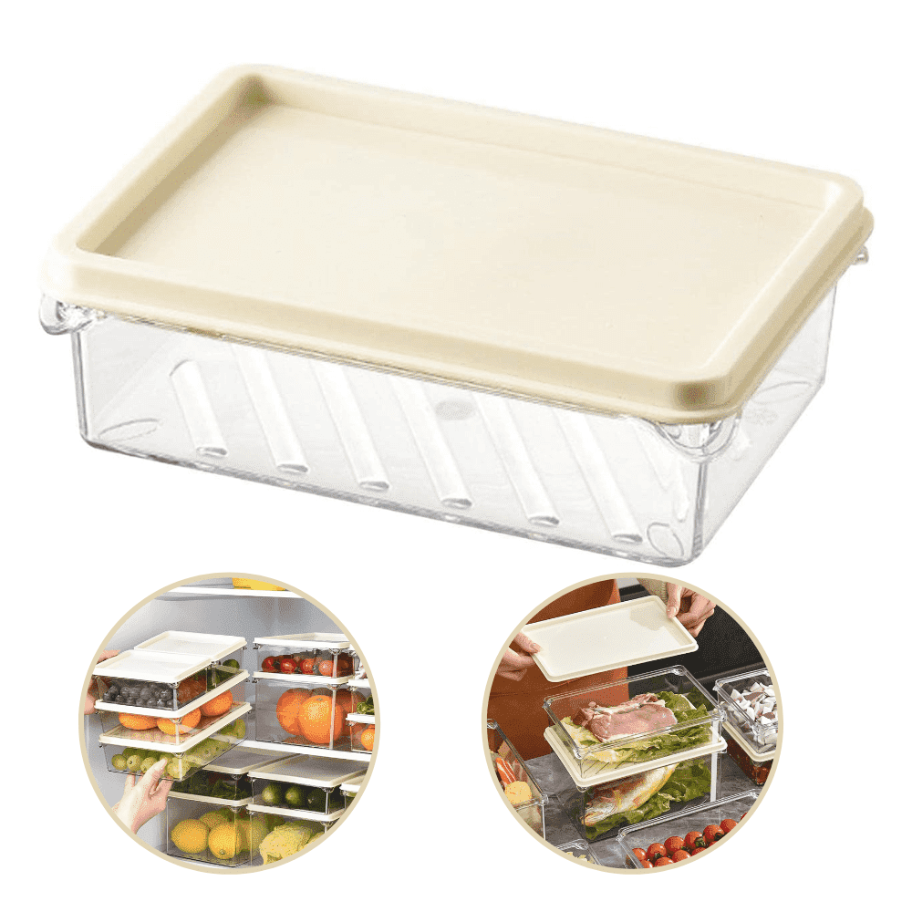 Cutie de depozitare Koken.ro, caserola din plastic PP cu capac, container transparent pentru frigider, depozitare convenabilă, 20 x 13,5 x 5,5 cm - köken