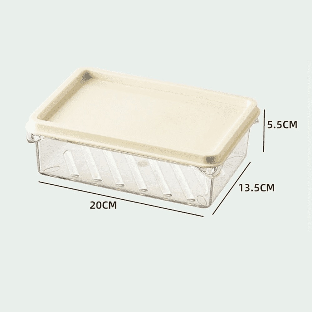 Cutie de depozitare Koken.ro, caserola din plastic PP cu capac, container transparent pentru frigider, depozitare convenabilă, 20 x 13,5 x 5,5 cm - köken