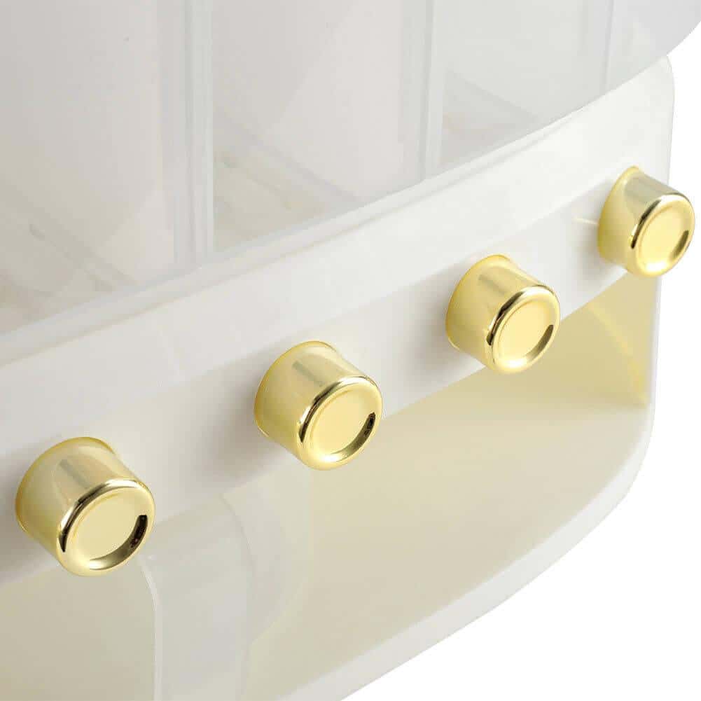 Dispenser dozator de stocare cereale, crupe, seminte,Koken.ro, 6 compartimente, Inaltime 36 cm, Alb - köken