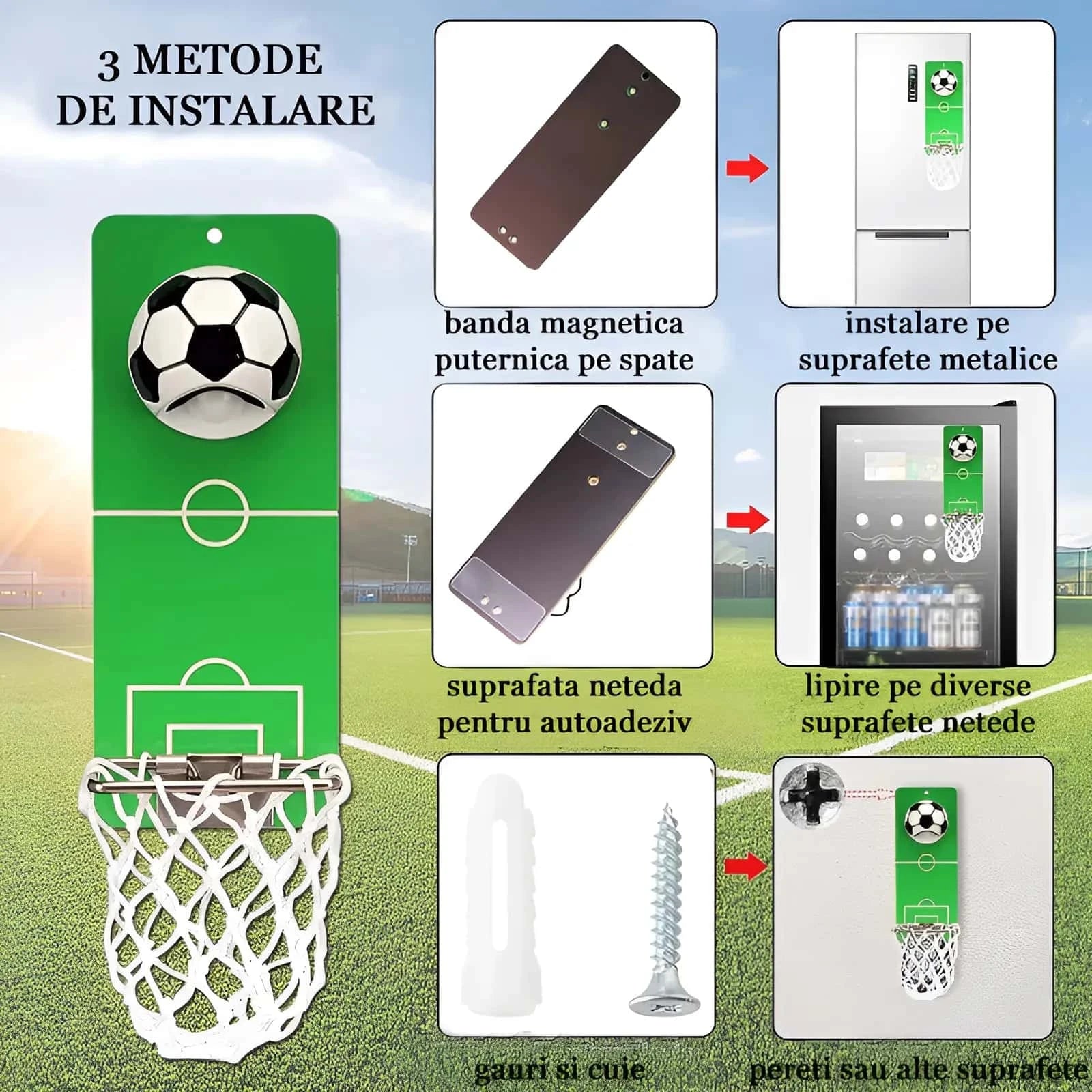 In poza sunt prezentate 3 metode de instalare.